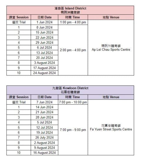 Time Table Netball Young Athletes Training Scheme 2024-25 Phase 1 | Netball