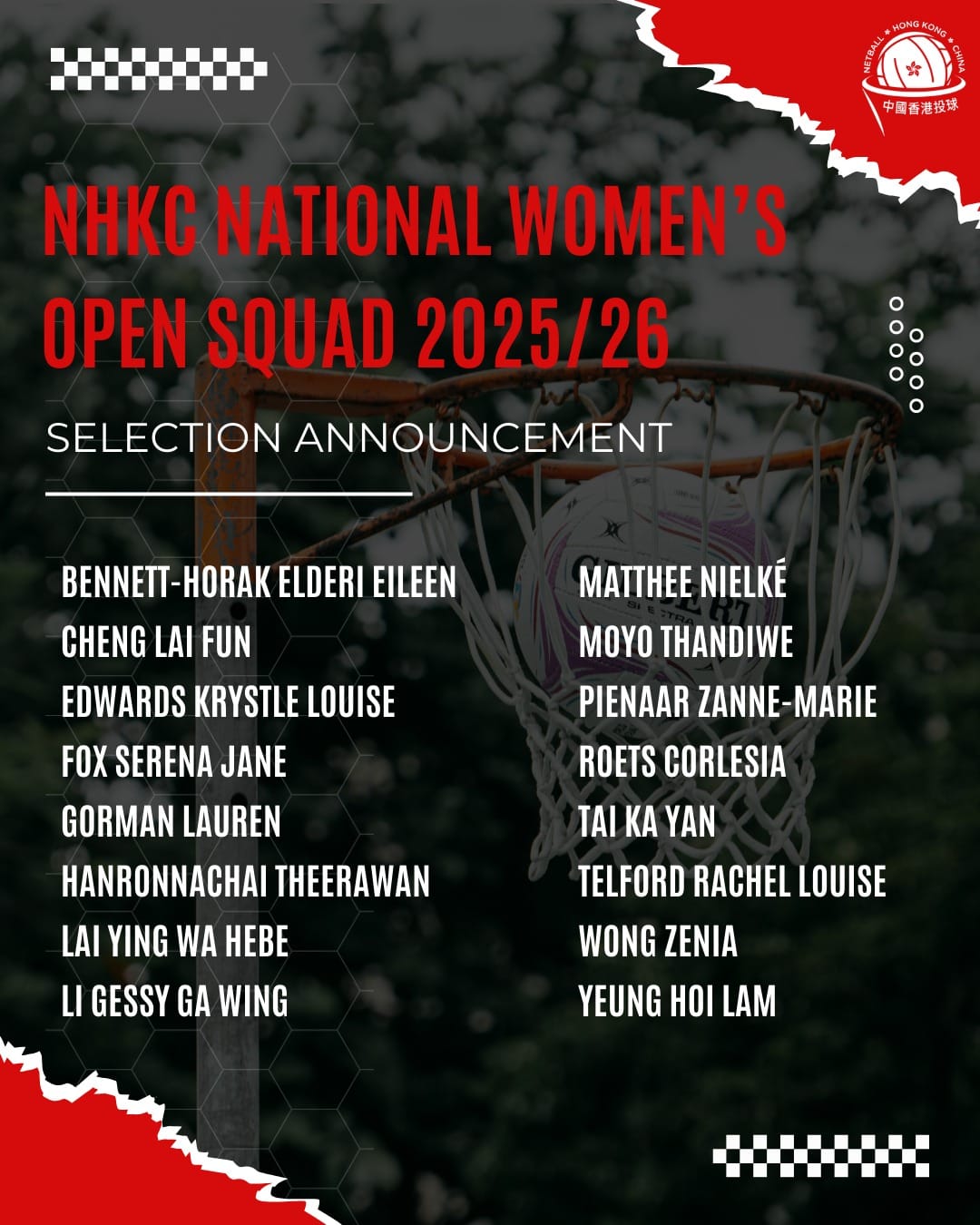 NHKC National Women’s Open Squad 2025-2026