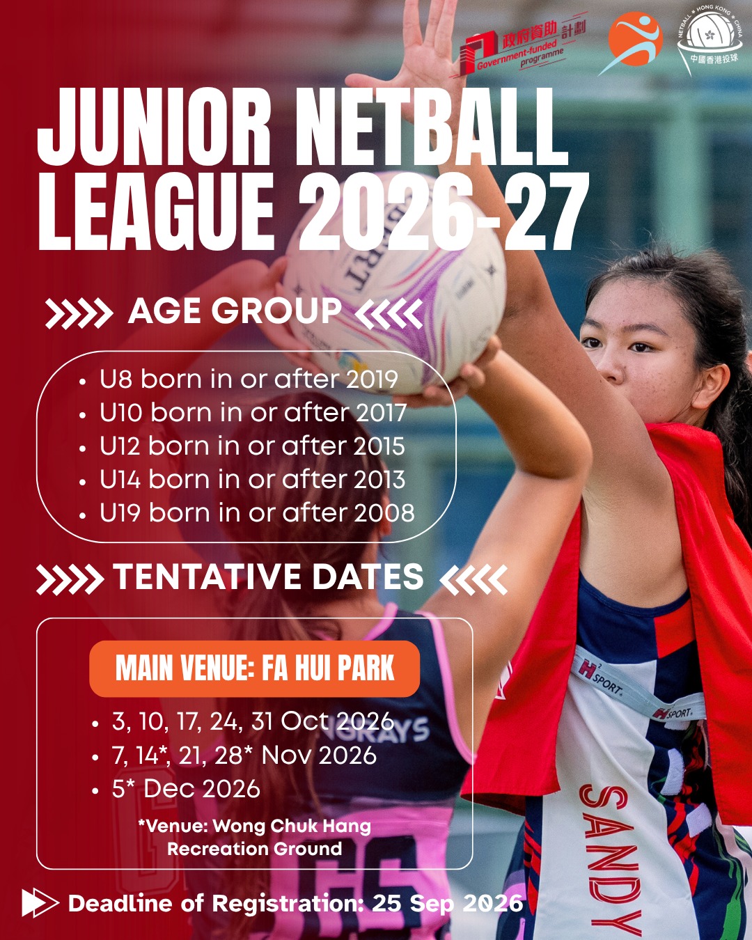 Junior Netball League 2026